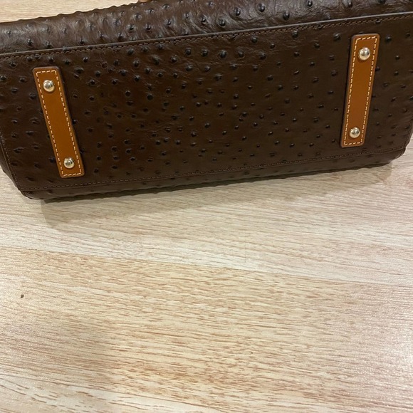 Dooney Bourke Exotic Leather Zippered Bag in Chocolate Brown - Picture 6 of 16